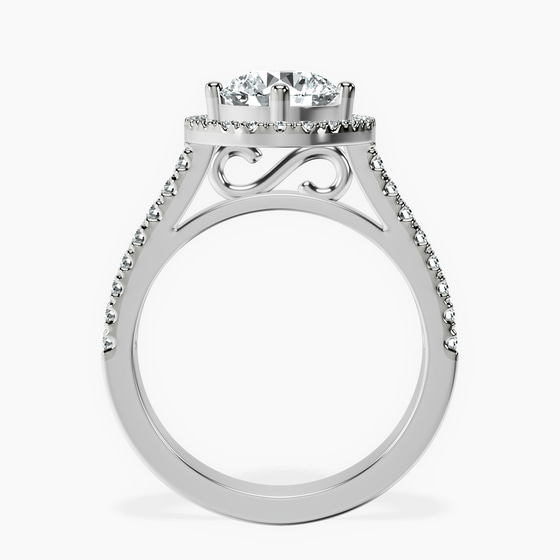 Rising Sun Halo Lab Diamond Ring left view