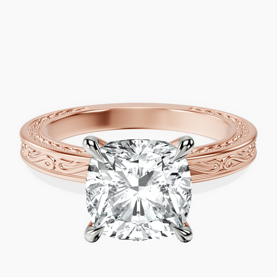 Ivory Vintage Solitaire Lab Diamond Ring front view