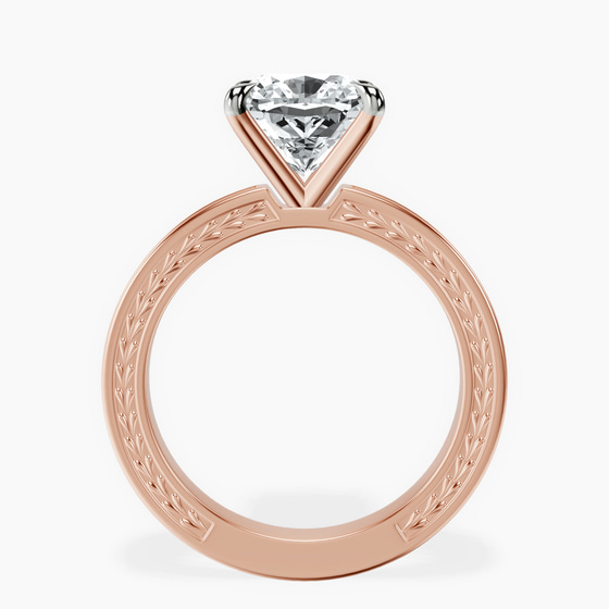 Ivory Vintage Solitaire Lab Diamond Ring left view