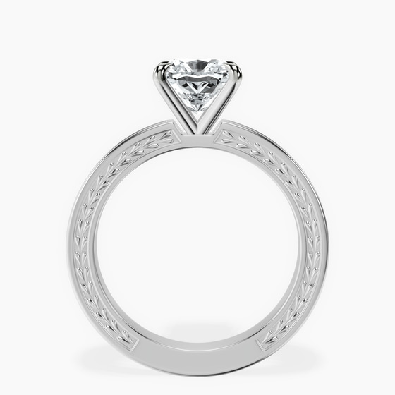 Ivory Vintage Solitaire Lab Diamond Ring left view