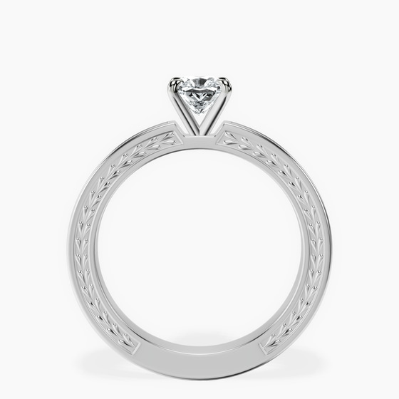 Ivory Vintage Solitaire Lab Diamond Ring left view