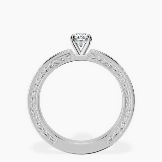 Ivory Vintage Solitaire Lab Diamond Ring left view