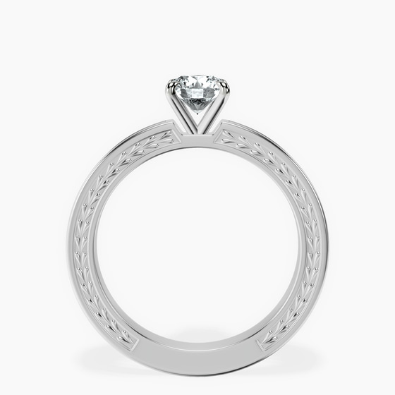Ivory Vintage Solitaire Lab Diamond Ring left view