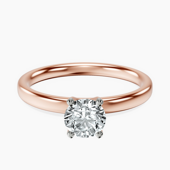 Four Prong Solitaire 2mm Lab Diamond Ring front view