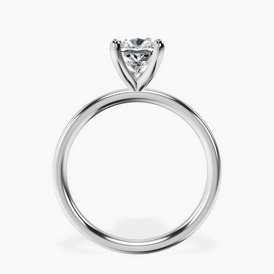Four Prong Solitaire 2mm Lab Diamond Ring left view