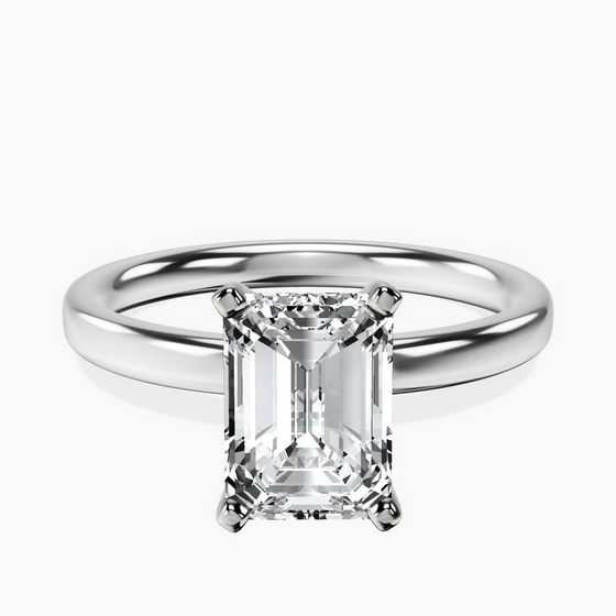 Four Prong Solitaire 2mm Lab Diamond Ring front view