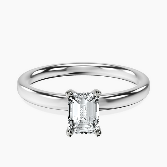 Four Prong Solitaire 2mm Lab Diamond Ring front view
