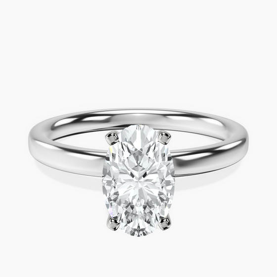 Four Prong Solitaire 2mm Lab Diamond Ring front view
