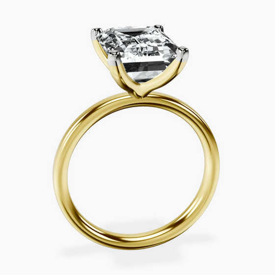 Four Prong Solitaire 2mm Lab Diamond Ring left view