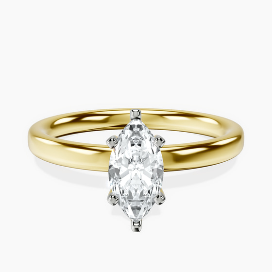 Four Prong Solitaire 2mm Lab Diamond Ring front view