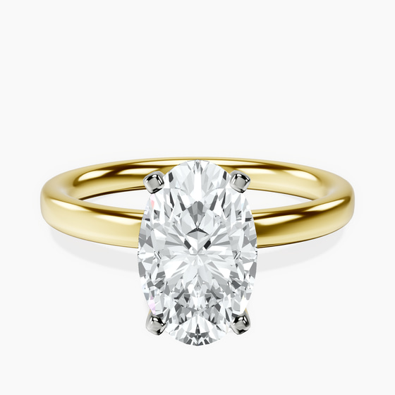 Four Prong Solitaire 2mm Lab Diamond Ring front view