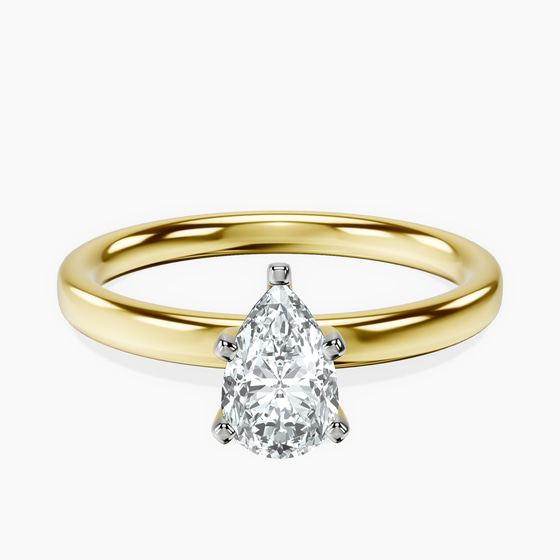 Four Prong Solitaire 2mm Lab Diamond Ring front view