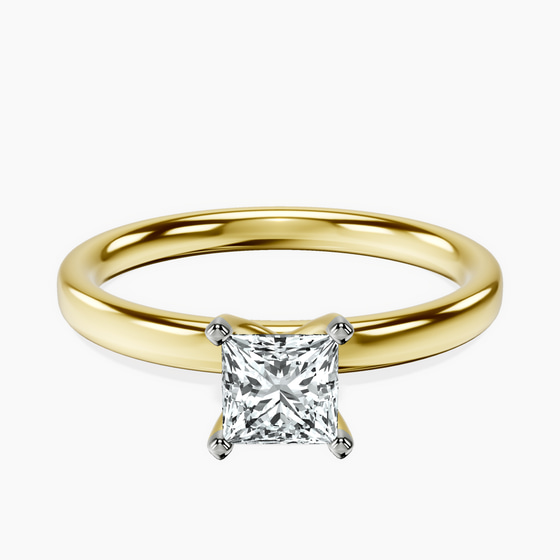 Four Prong Solitaire 2mm Lab Diamond Ring front view