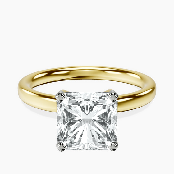 Four Prong Solitaire 2mm Lab Diamond Ring front view