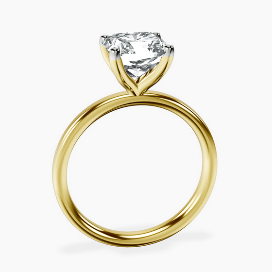 Four Prong Solitaire 2mm Lab Diamond Ring left view