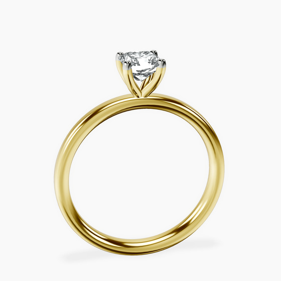 Four Prong Solitaire 2mm Lab Diamond Ring left view