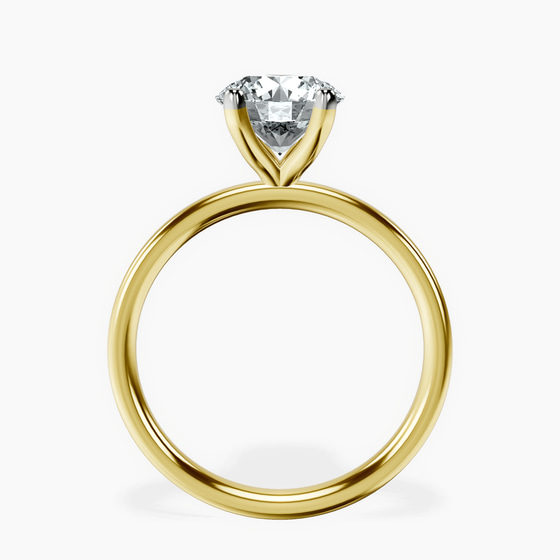 Four Prong Solitaire 2mm Lab Diamond Ring top view