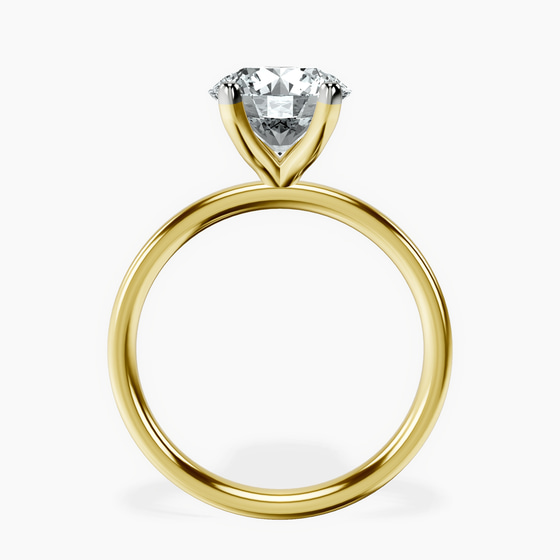 Four Prong Solitaire 2mm Lab Diamond Ring left view