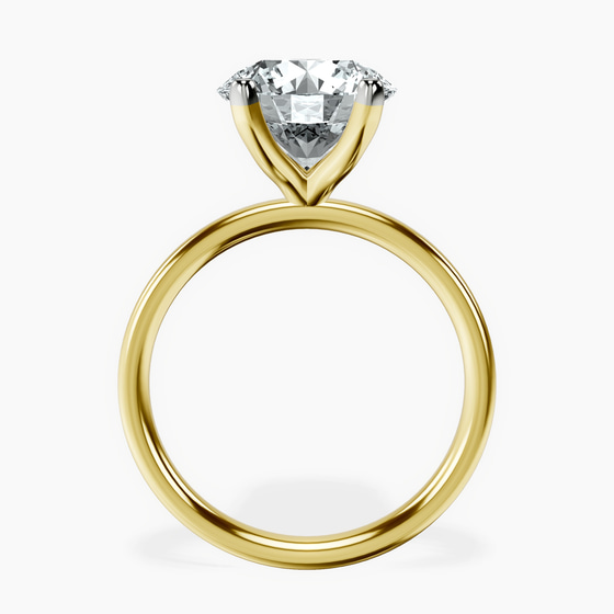 Four Prong Solitaire 2mm Lab Diamond Ring left view