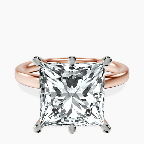 Six Prong Solitaire 2mm Lab Diamond Ring front view