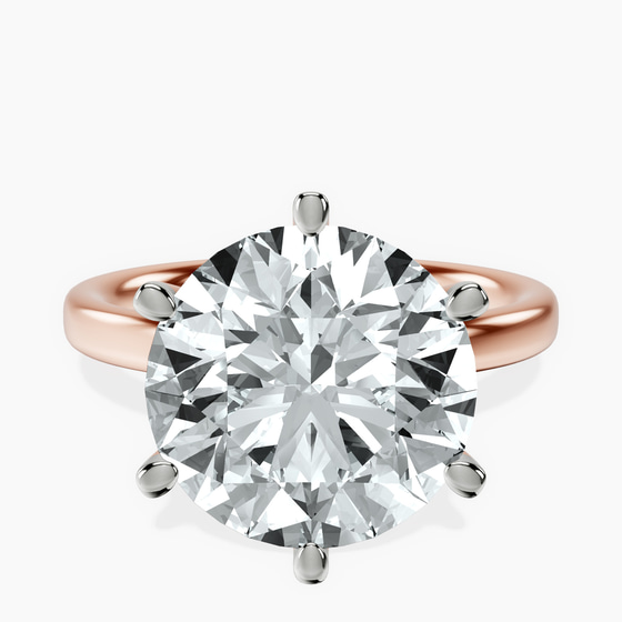 Six Prong Solitaire 2mm Lab Diamond Ring front view