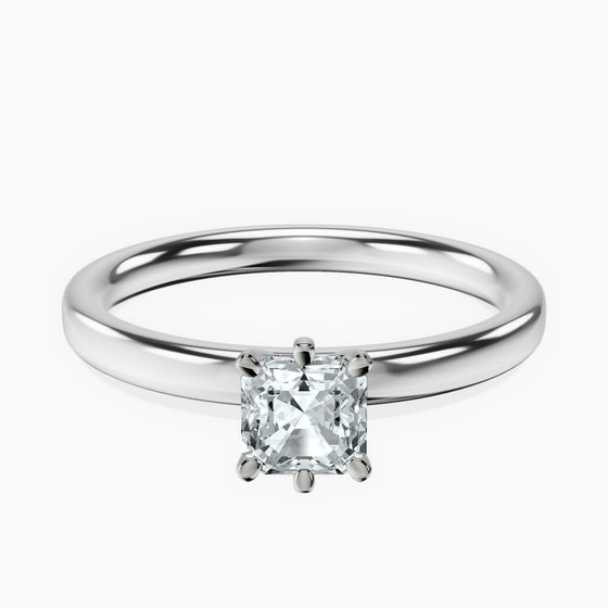 Six Prong Solitaire 2mm Lab Diamond Ring front view