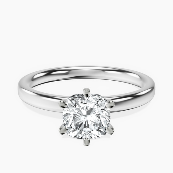 Six Prong Solitaire 2mm Lab Diamond Ring front view