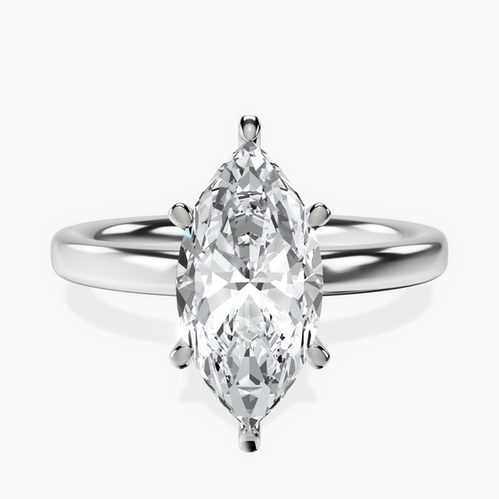 Six Prong Solitaire 2mm Lab Diamond Ring front view