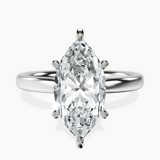 Six Prong Solitaire 2mm Lab Diamond Ring front view