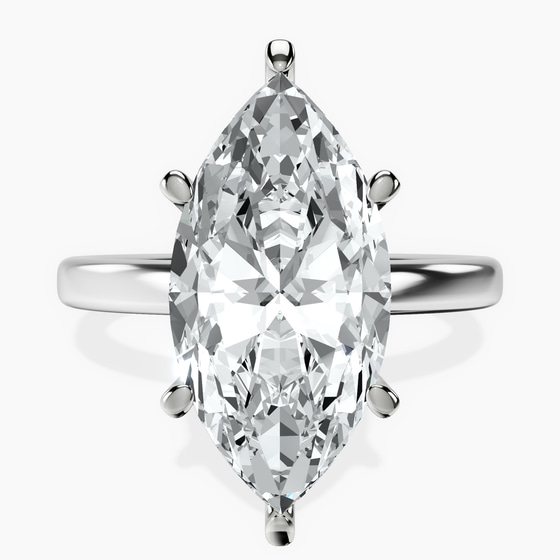Six Prong Solitaire 2mm Lab Diamond Ring front view