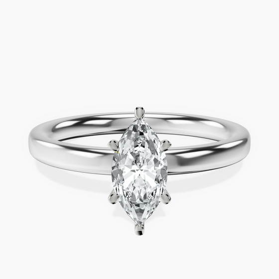 Six Prong Solitaire 2mm Lab Diamond Ring front view