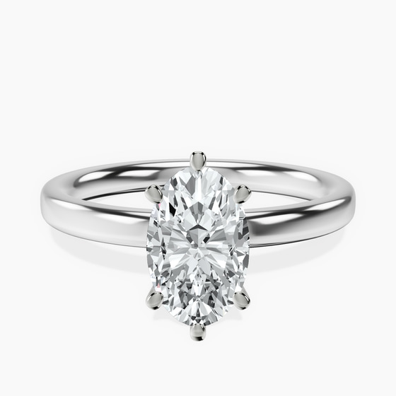 Six Prong Solitaire 2mm Lab Diamond Ring front view