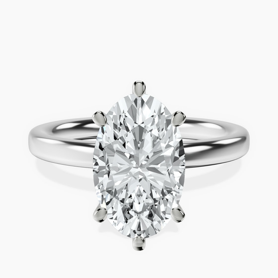 Six Prong Solitaire 2mm Lab Diamond Ring front view