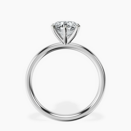 Six Prong Solitaire 2mm Lab Diamond Ring left view