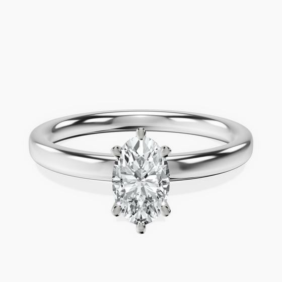 Six Prong Solitaire 2mm Lab Diamond Ring front view