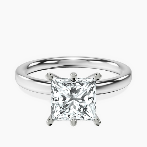 Six Prong Solitaire 2mm Lab Diamond Ring front view