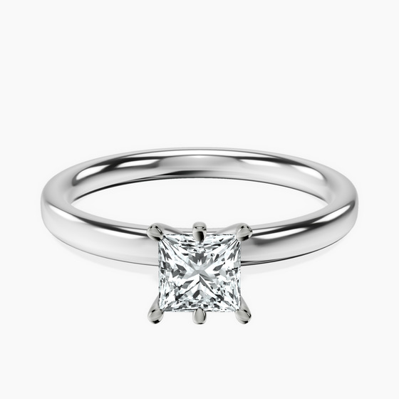 Six Prong Solitaire 2mm Lab Diamond Ring front view
