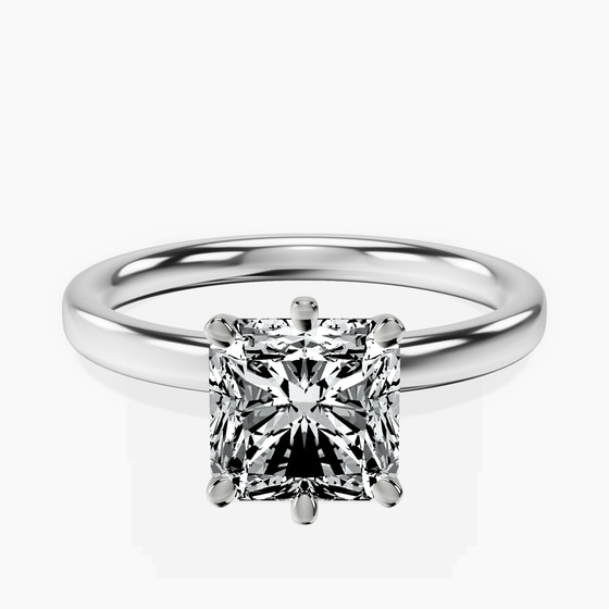 Six Prong Solitaire 2mm Lab Diamond Ring front view