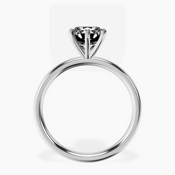 Six Prong Solitaire 2mm Lab Diamond Ring top view