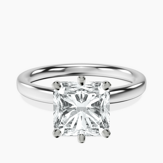 Six Prong Solitaire 2mm Lab Diamond Ring front view