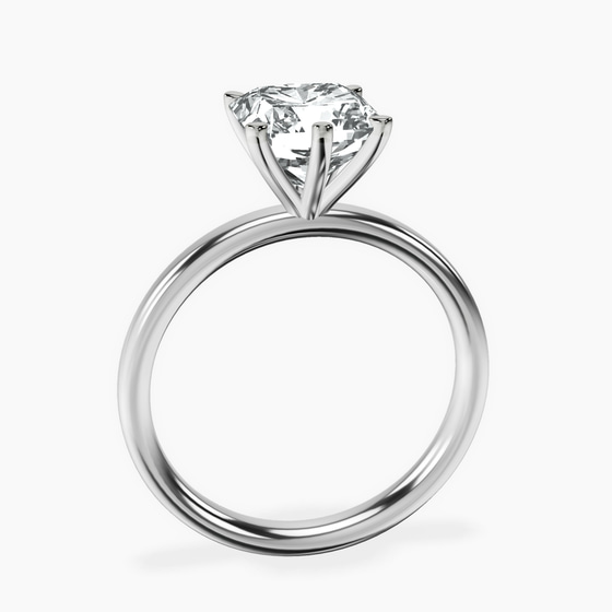 Six Prong Solitaire 2mm Lab Diamond Ring left view