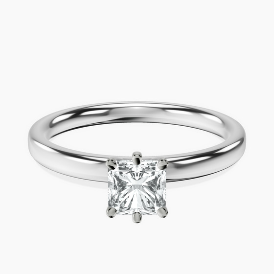 Six Prong Solitaire 2mm Lab Diamond Ring front view