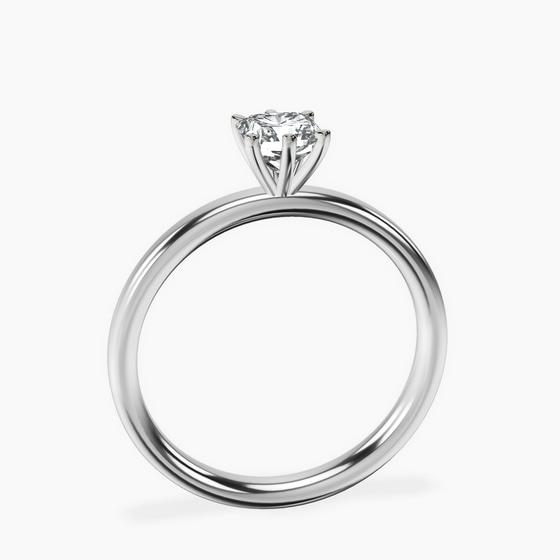 Six Prong Solitaire 2mm Lab Diamond Ring left view
