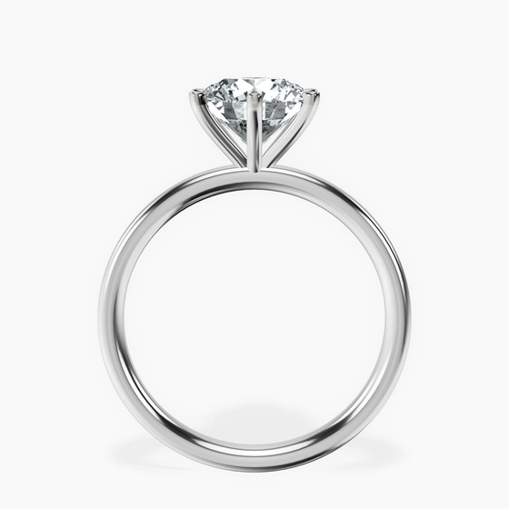 Six Prong Solitaire 2mm Lab Diamond Ring top view