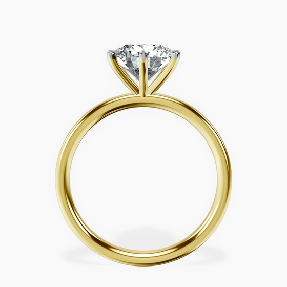 Six Prong Solitaire 2mm Lab Diamond Ring top view