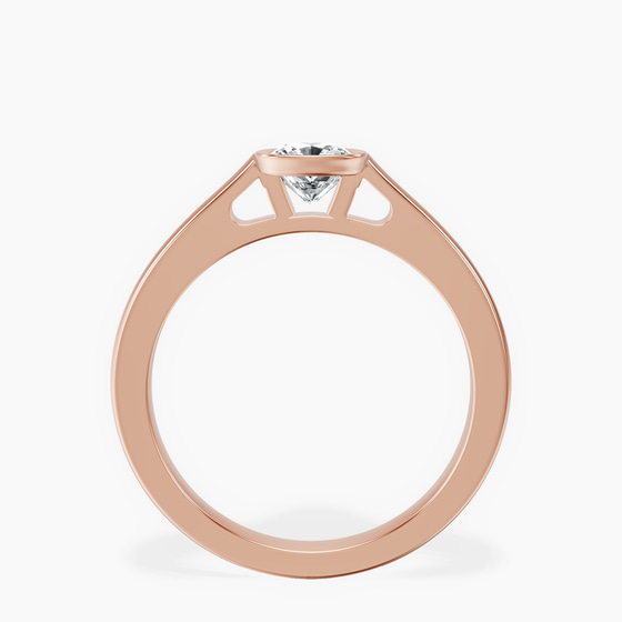 Bezel Set Solitaire Lab Diamond Ring left view