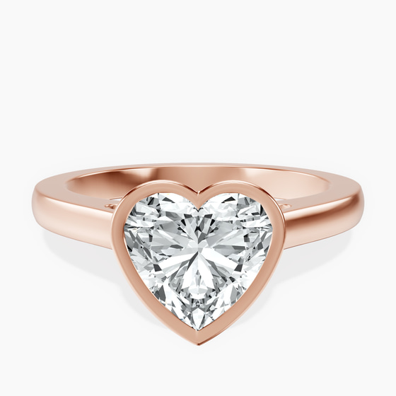 Bezel Set Solitaire Lab Diamond Ring front view