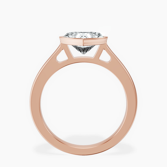 Bezel Set Solitaire Lab Diamond Ring top view