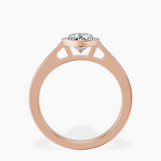 Bezel Set Solitaire Lab Diamond Ring left view