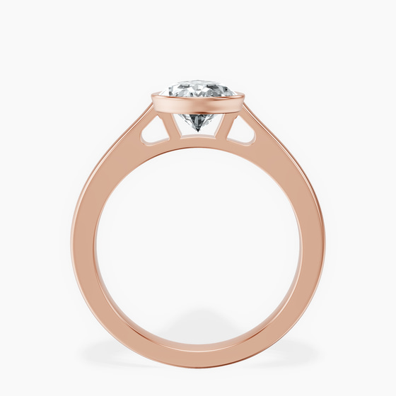 Bezel Set Solitaire Lab Diamond Ring top view